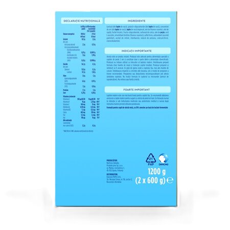 Pachet lapte praf Junior 2+ Nutri-Biotik, 2 x 600 g, Aptamil 708568